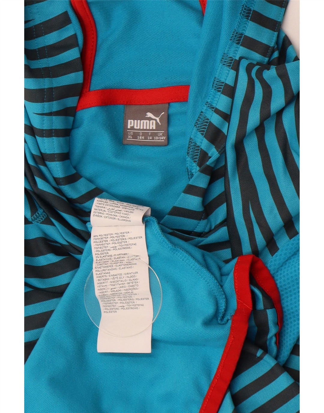 PUMA Jungen Kapuzenpullover, 13–14 Jahre, blau gestreift, Polyester