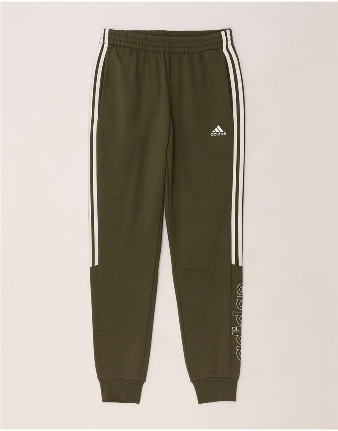 Adidas Herren-Trainingsanzug mit Grafik, Jogginghose, mittlere Khaki-Baumwolle