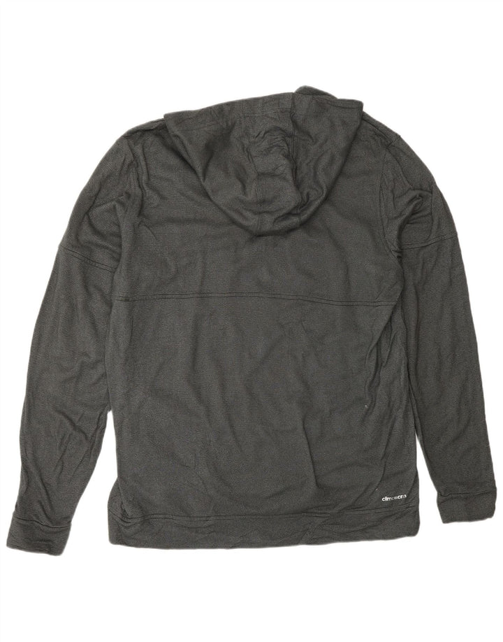 ADIDAS Herren Climawarm Hoodie Pullover XL Grau geflecktes Polyester