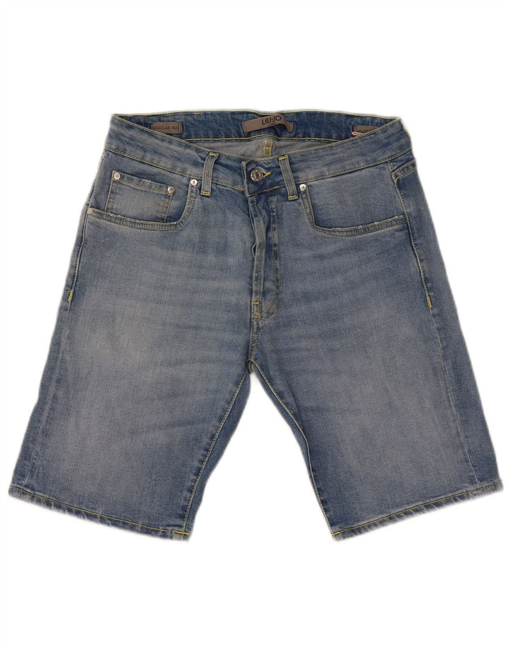 Liu Jo Herren Regular Slim Denim Shorts W32 Mittelblaue Baumwolle
