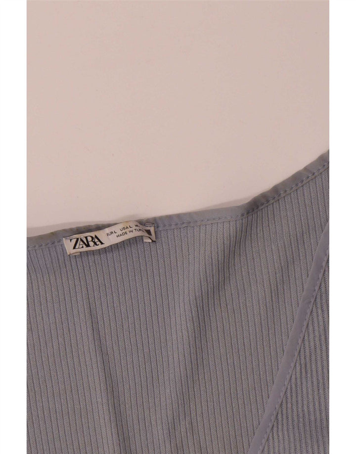 Zara Damen Kurzarmblusenoberteil UK 16 Large Grau