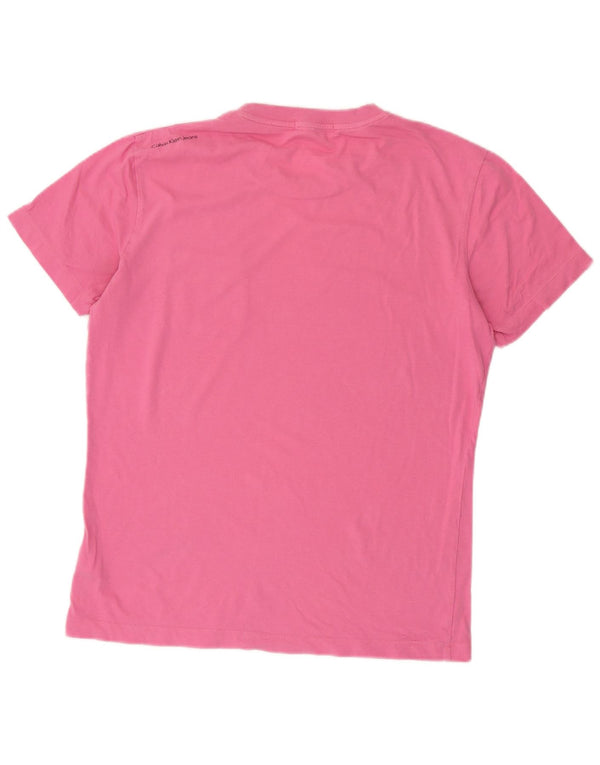 Calvin Klein Jeans Damen T-Shirt mit normaler Passform, UK 16, Größe L, Rosa, Baumwolle