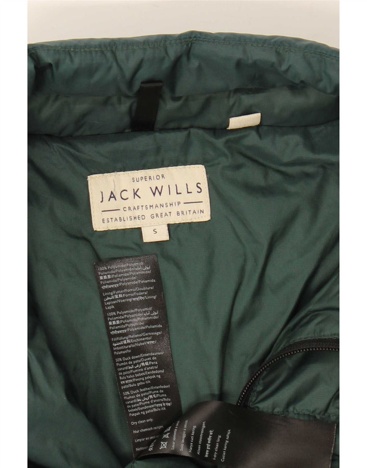 Jack Wills wattierte Herrenjacke UK 36 Small Green Polyamid
