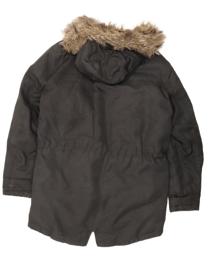JACK & JONES Herren-Parka mit Kapuze, Größe 40, Schwarz