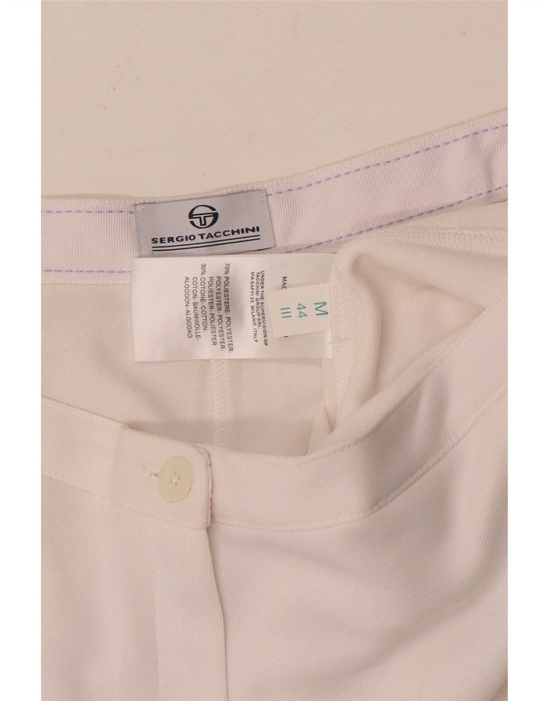 Sergio Tacchini Damen Shorts Medium W30 Weiß Polyester