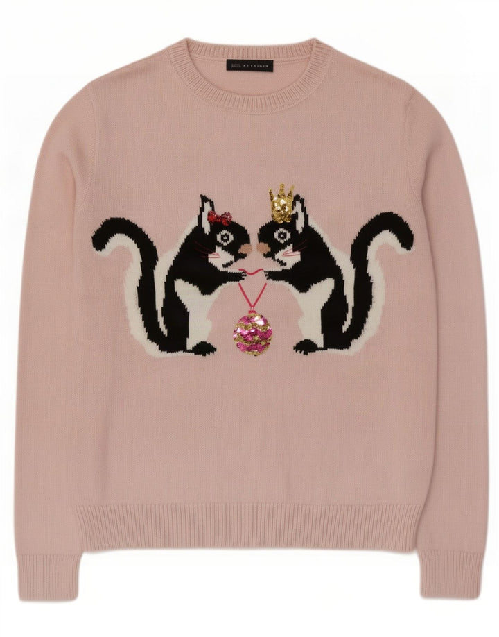 Marks & Spencer Damen-Pullover mit Rundhalsausschnitt, Gr. 14, Mittelrosa