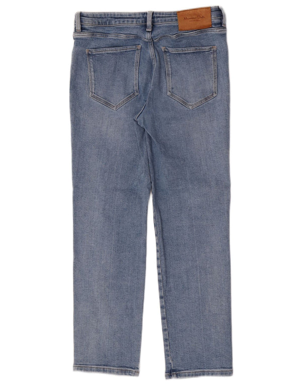 Massimo Dutti Damen Straight Jeans EU 38 Small W28 L27 Blau
