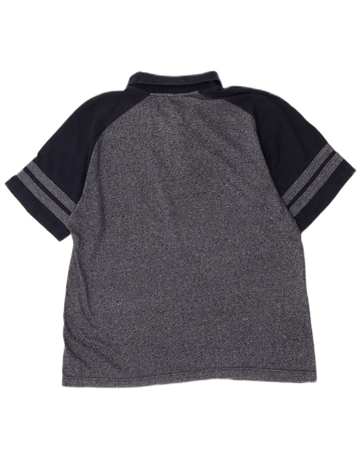 Champion Herren-Poloshirt aus mittelblauer, marineblauer Colourblock-Baumwolle