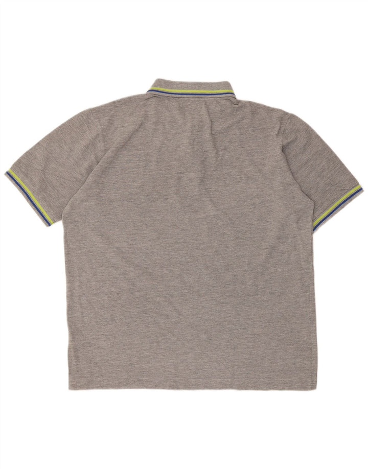 Kappa Herren-Poloshirt, groß, grau gefleckte Baumwolle