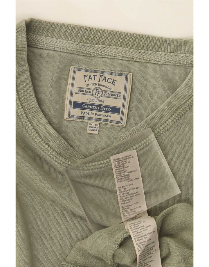 Fat Face Damen-Sweatshirt-Pullover, Gr. 14, Größe L, Khaki, Baumwolle