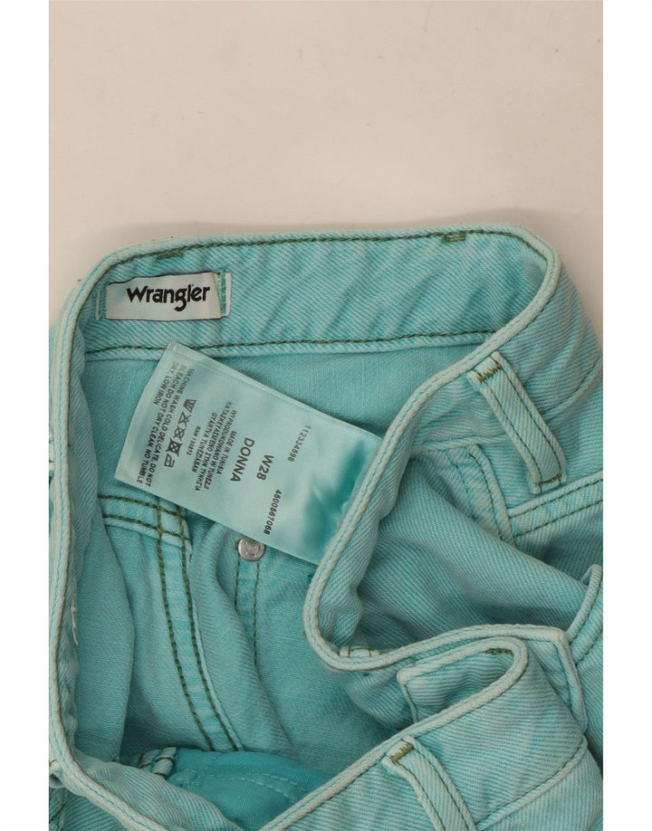 WRANGLER Damen Jeansshorts W28 Mitteltürkis Baumwolle
