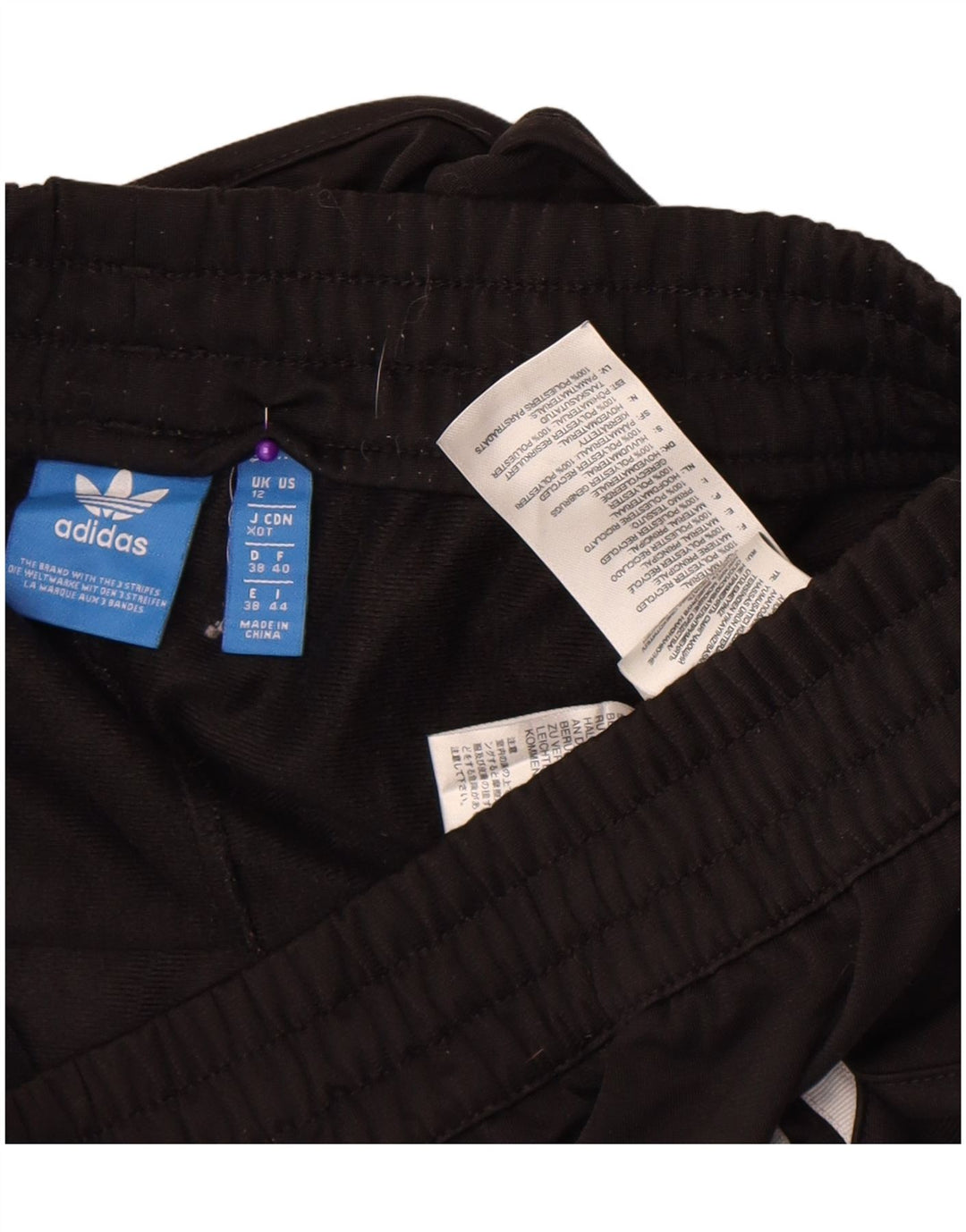 Adidas Damen Sportshorts UK 12 Mittelschwarzes Colourblock-Polyester
