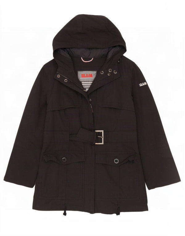 Slam Damen-Parkajacke mit Kapuze, UK 18, XL, schwarzes Nylon