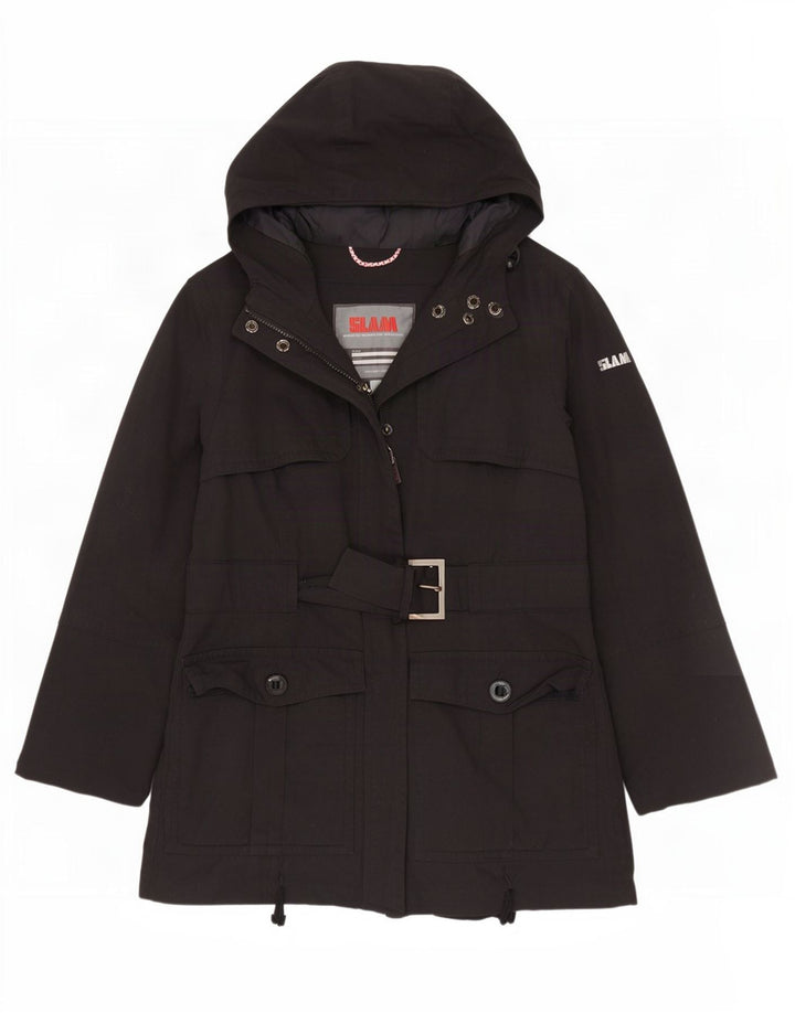 Slam Damen-Parkajacke mit Kapuze, UK 18, XL, schwarzes Nylon