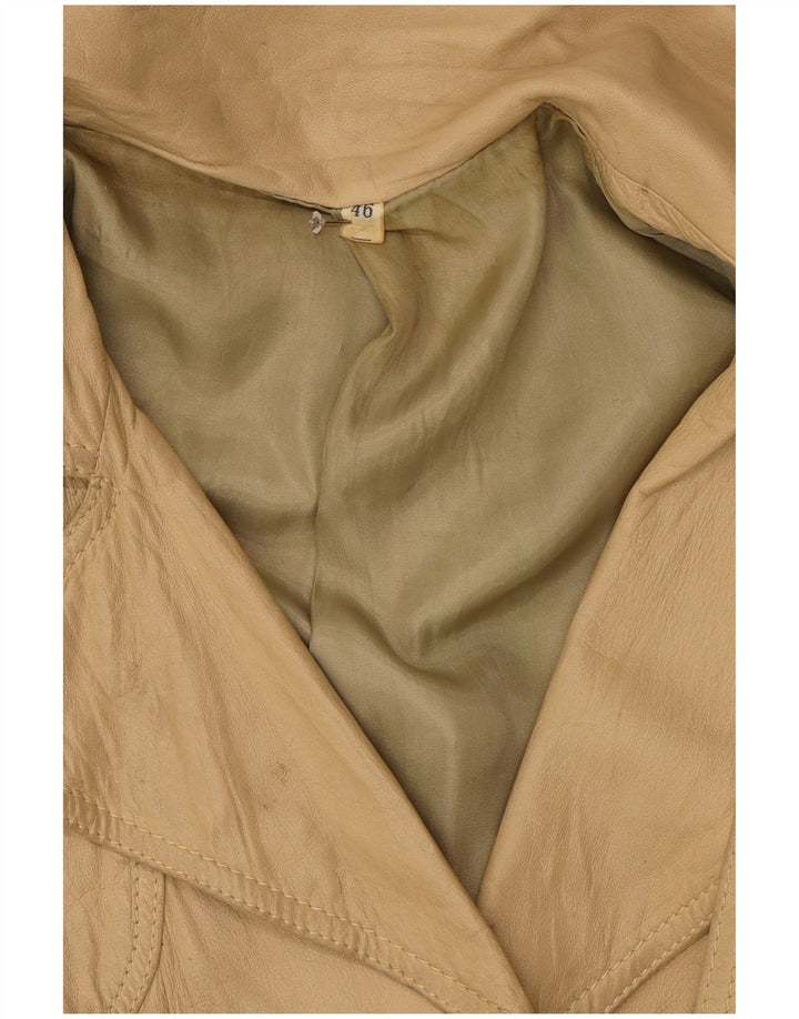 Vintage Damen Lederjacke IT 46 Large Beige