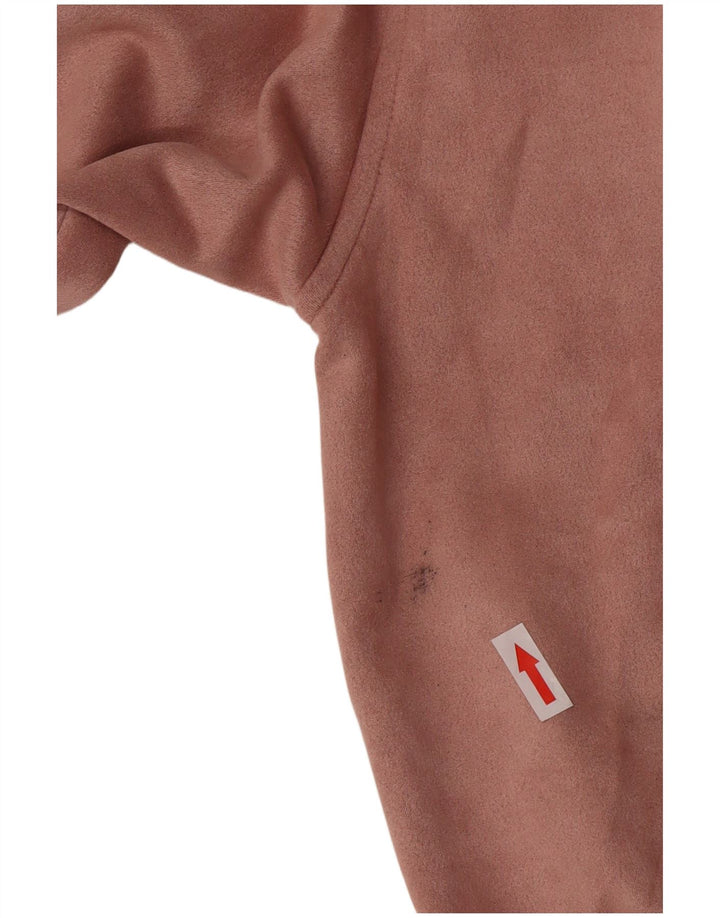 Zara Damen Kapuzenpullover mit Reißverschluss, UK 14, Mittelrosa, Polyester