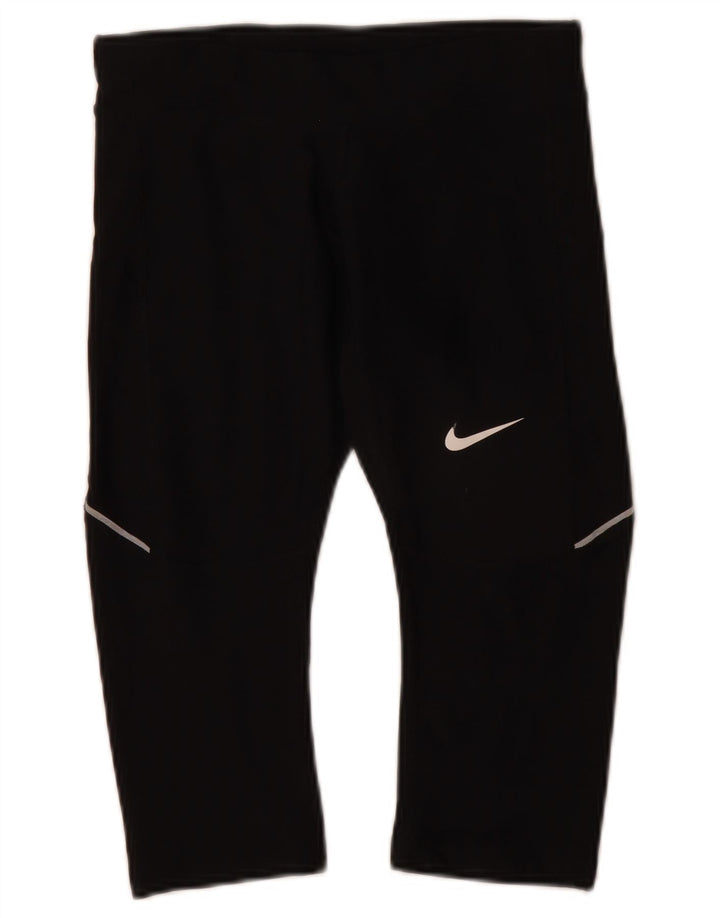 Nike Damen Dri Fit Capri Leggings UK 4 XS Schwarz Polyester