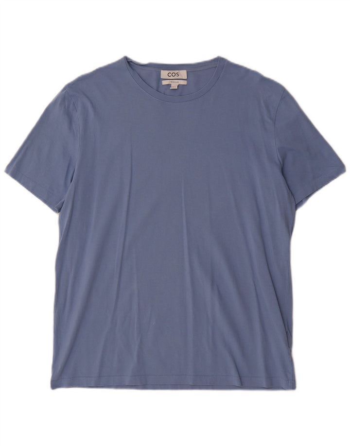 COS Mens Regular T-Shirt Top Large Blue Cotton