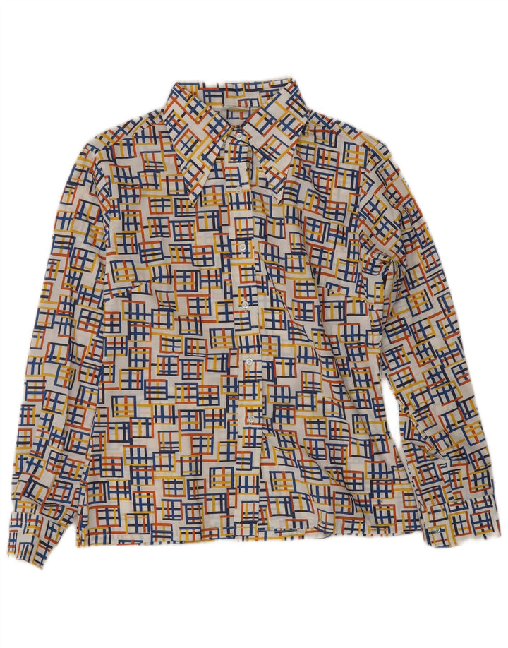 Vintage Damen Hemdbluse EU 40 Medium Mehrfarbiges geometrisches Polyester