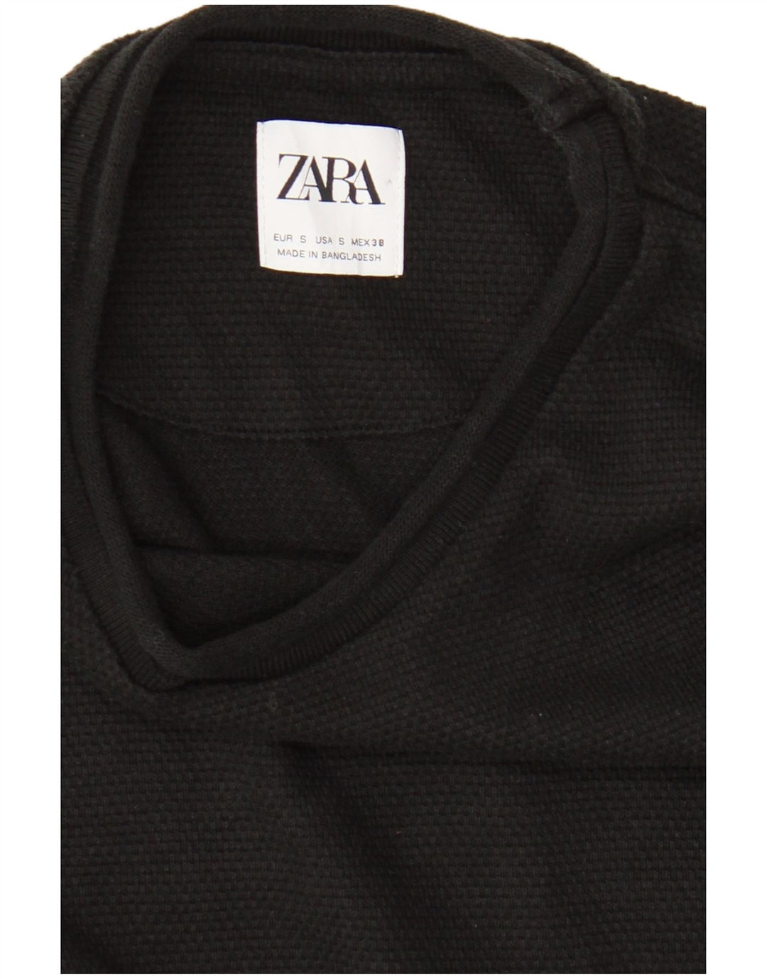 Zara Damen Top Langarm UK 10 Small Schwarz