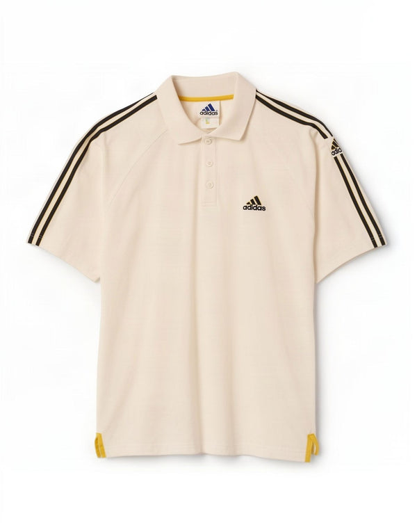 Adidas Mens Polo Shirt UK 42/44 Large White Cotton