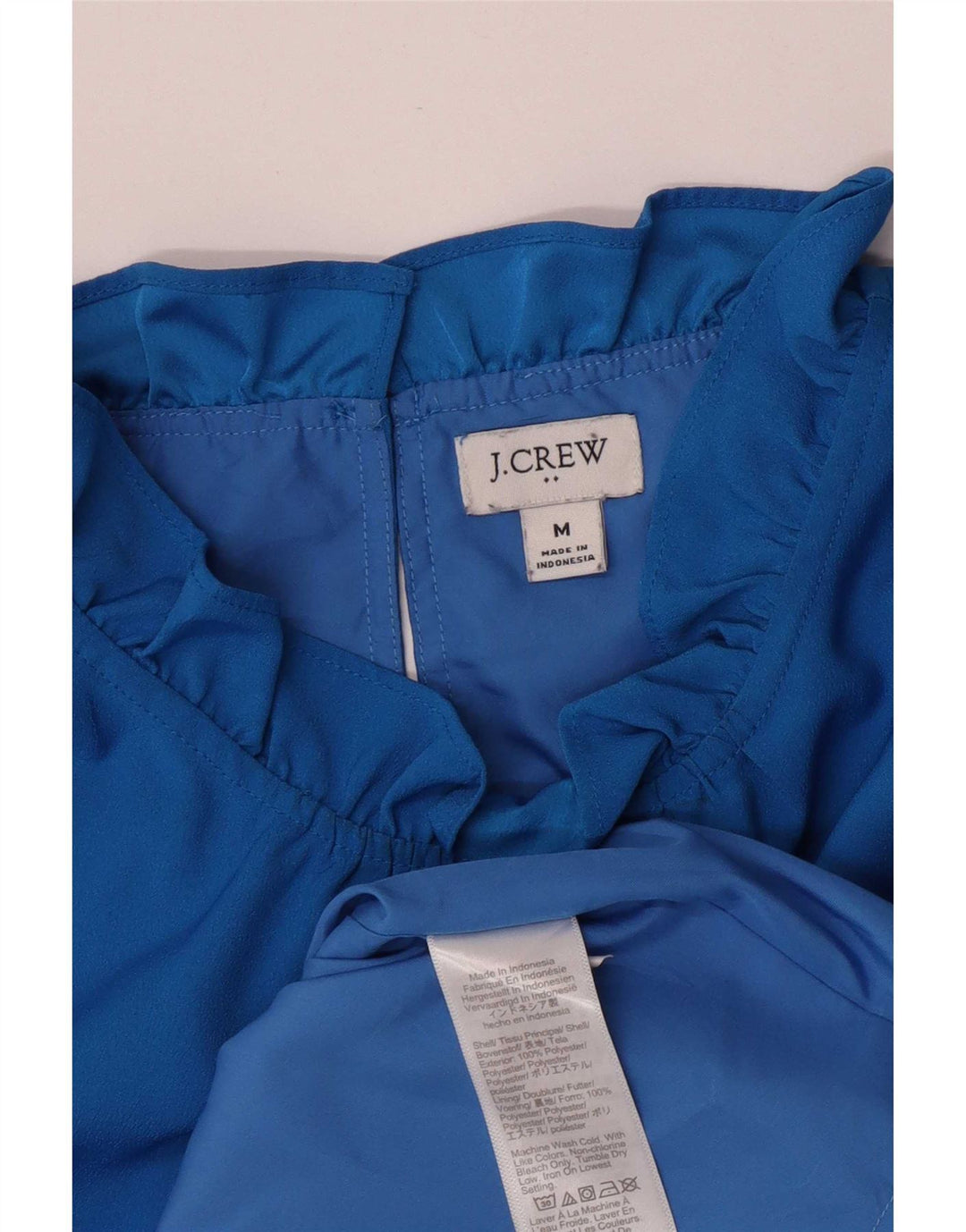 J. Crew Ärmelloses Damen-Blusenoberteil UK 14 Mittelblaues Polyester