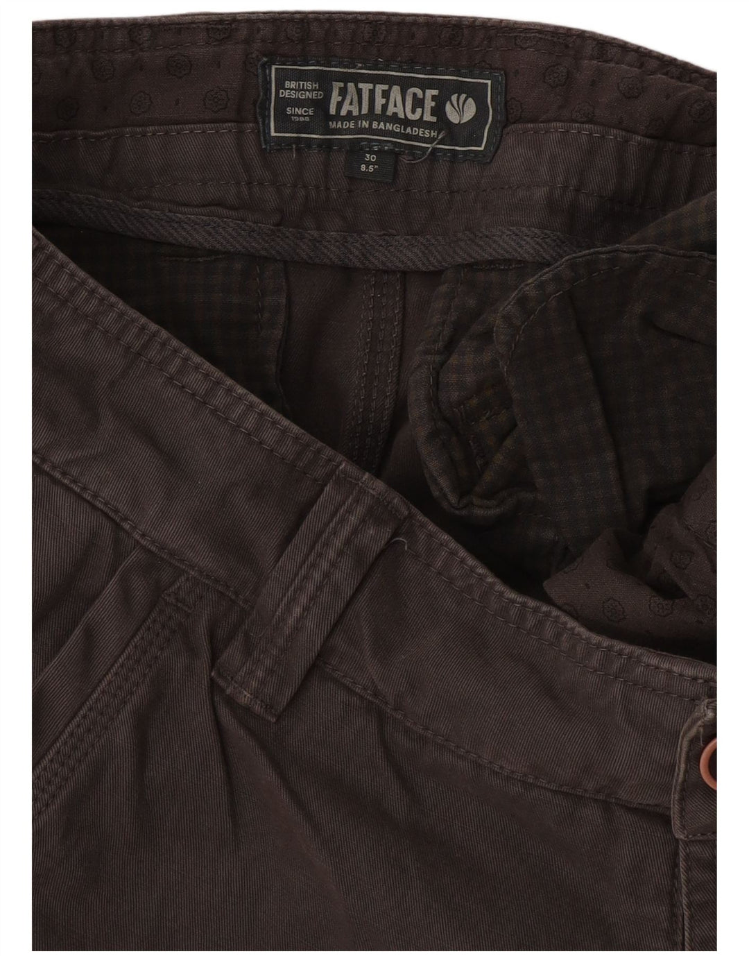 Fat Face Herren Chinoshorts W30 mittelgraue Baumwolle