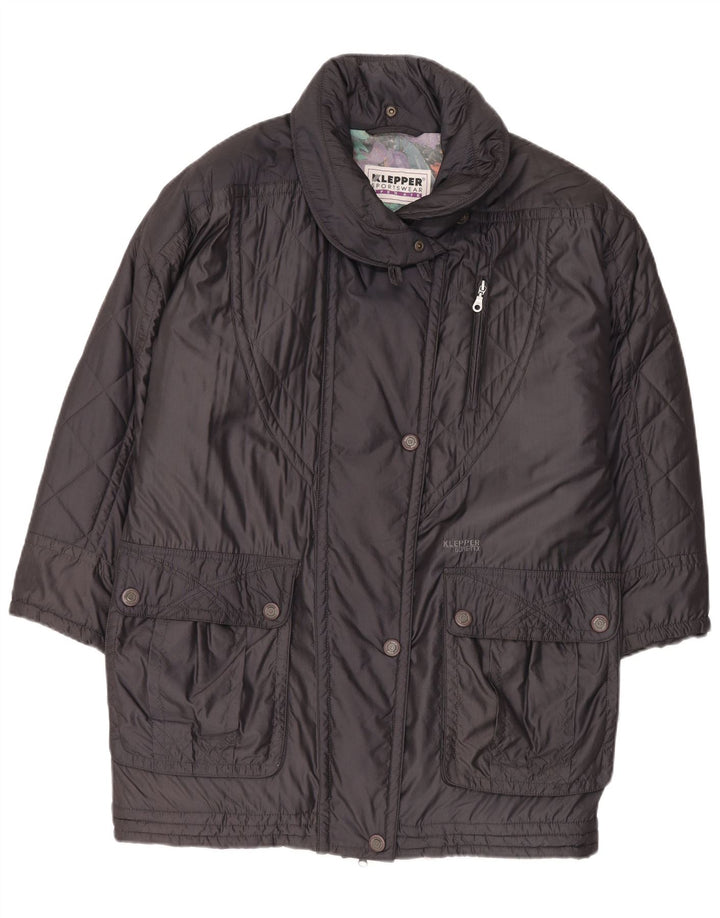 KLEPPER Damen Gore-Tex Übergroßer gepolsterter Mantel EU 38 Mittelgraues Polyamid