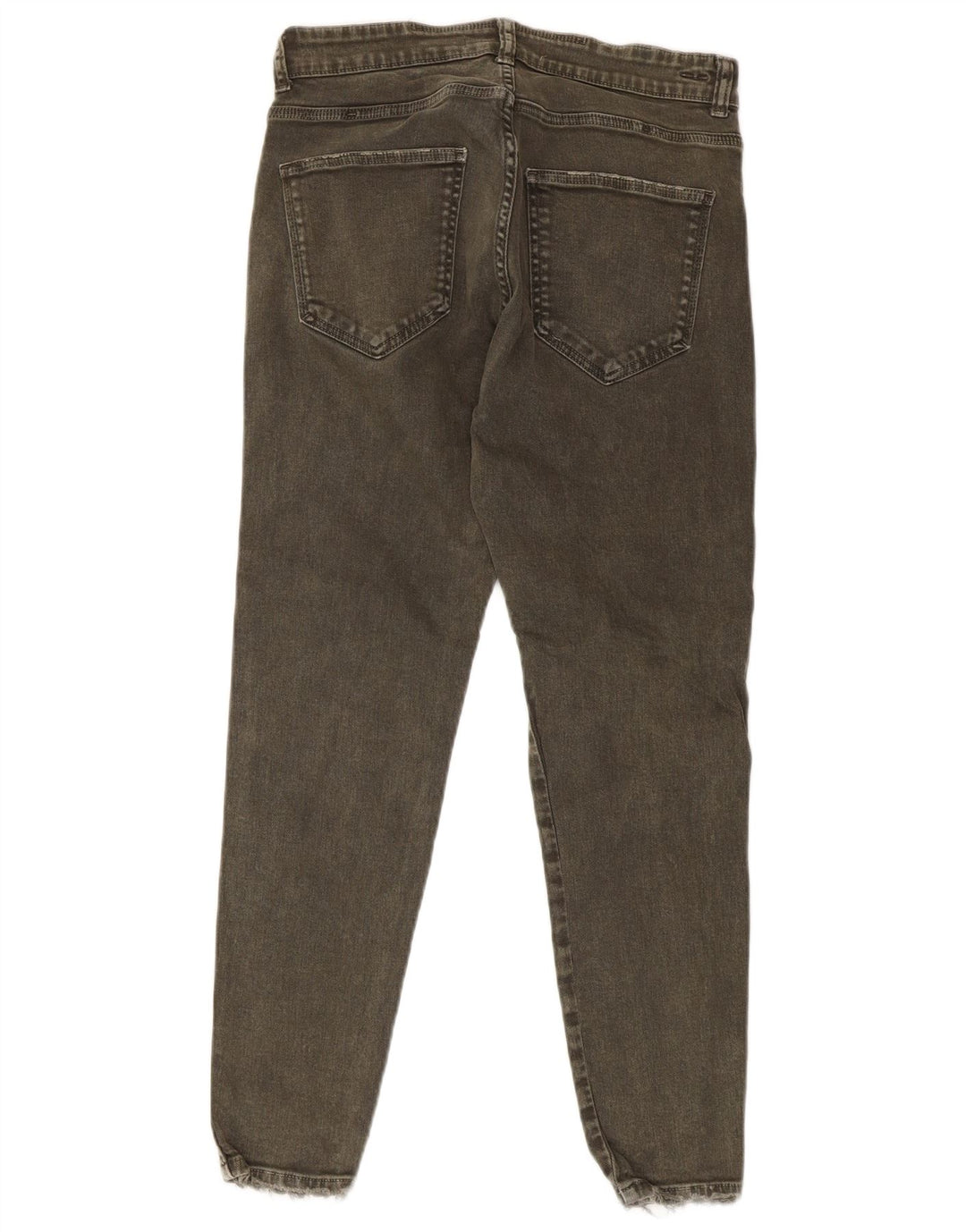 Zara Herren Distressed Slim Jeans EU 42 Medium W32 L27 Khaki Baumwolle