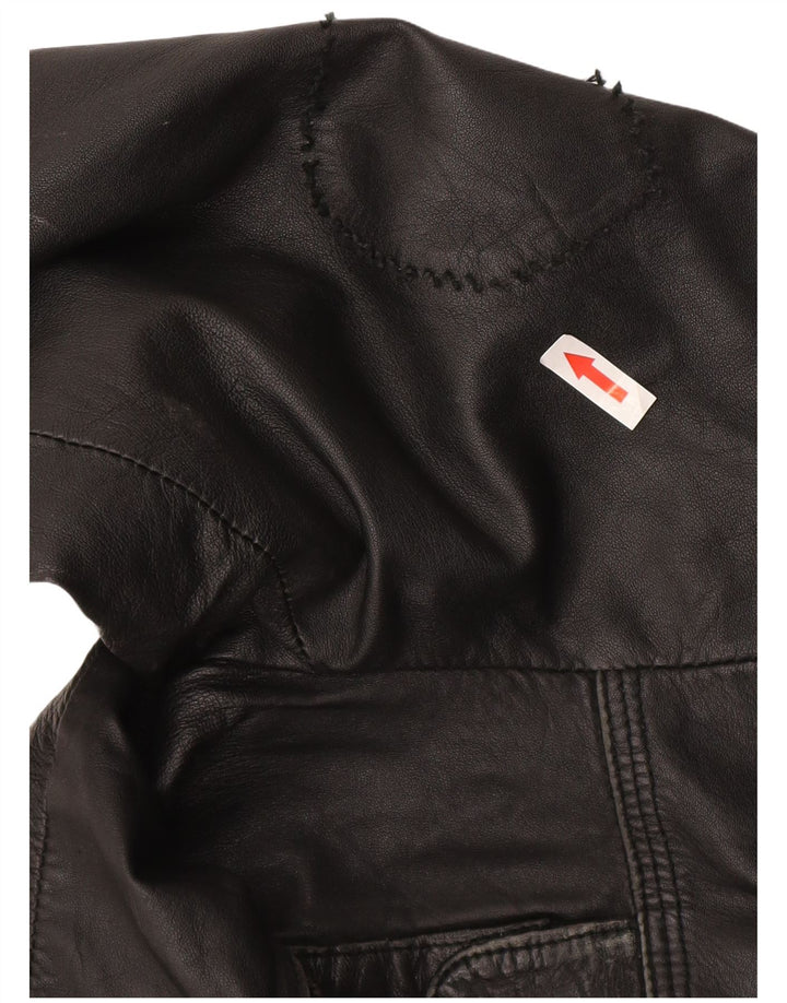 Superdry Herren Lederjacke UK 42 XL Schwarzes Leder