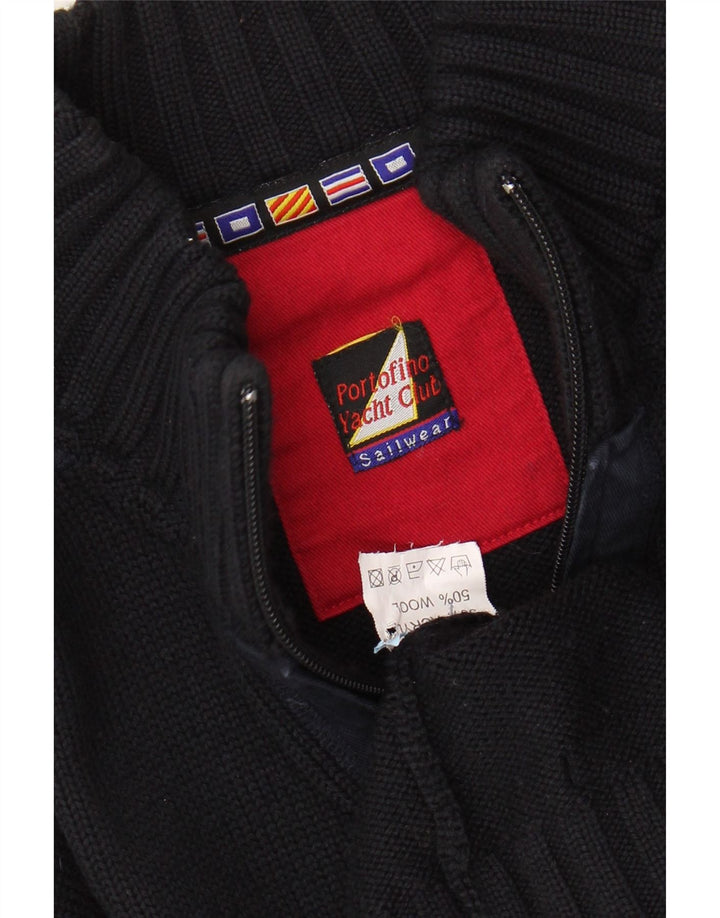 PORTOFINO Damen Strickjacke Pullover UK 16 Große schwarze Wolle