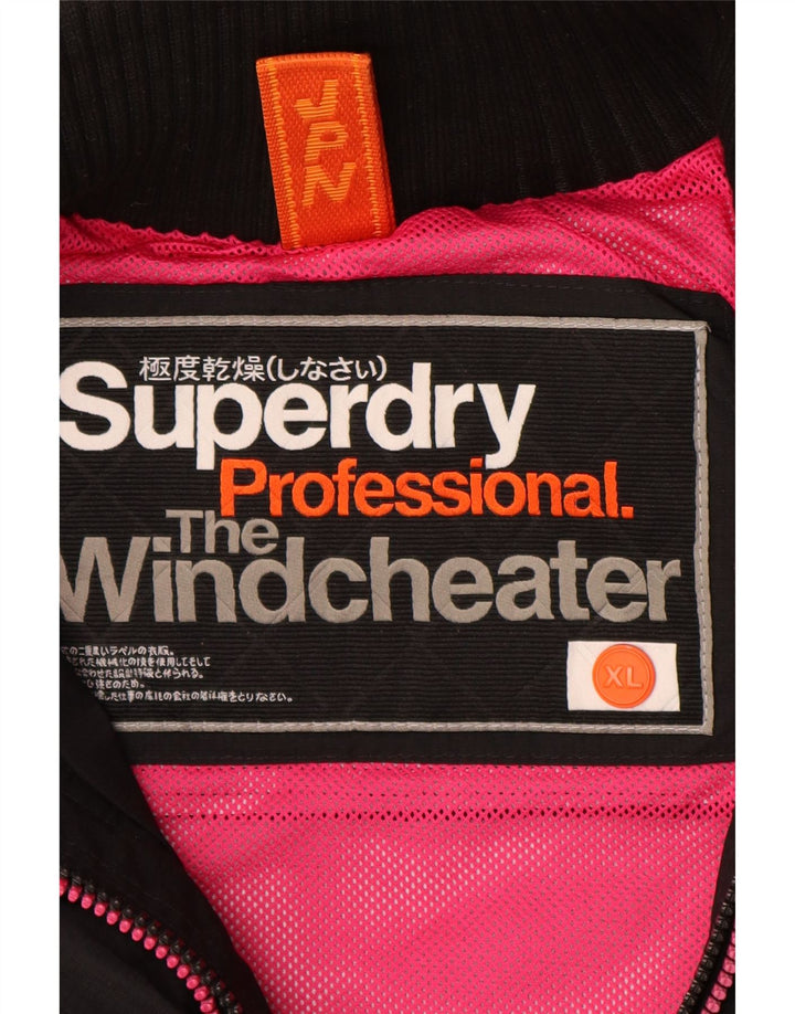 Superdry Damen The Windcheater Windjacke UK 18 XL Schwarz Nylon