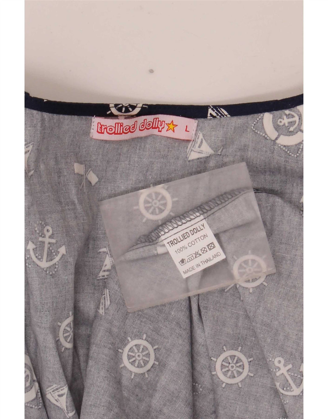 Trollied Dolly Damen-Kleid in A-Linie mit abstraktem Muster, Größe 40, Marineblau