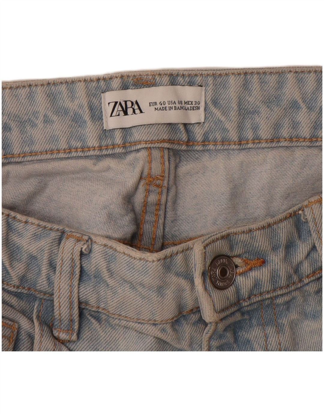 Zara Damen High Rise Tapered Jeans EU 40 Medium W30 L26 Blau
