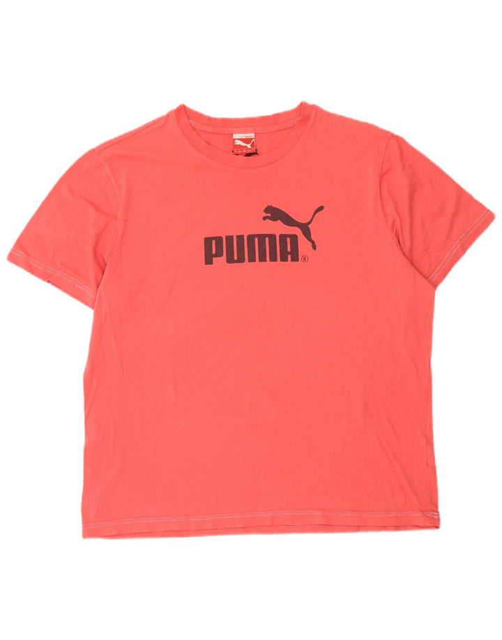 Puma Herren Grafik T-Shirt Top Große rote Baumwolle