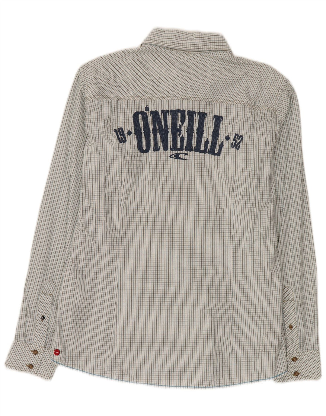 O'Neill Herren-Grafik-Slim-Fit-Hemd aus mittelblau karierter Baumwolle