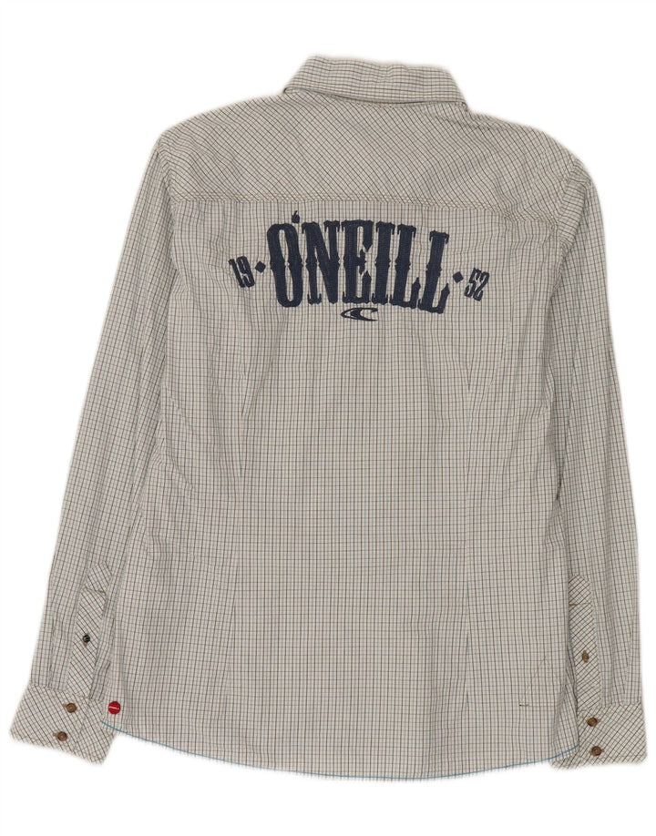 O'Neill Herren-Grafik-Slim-Fit-Hemd aus mittelblau karierter Baumwolle