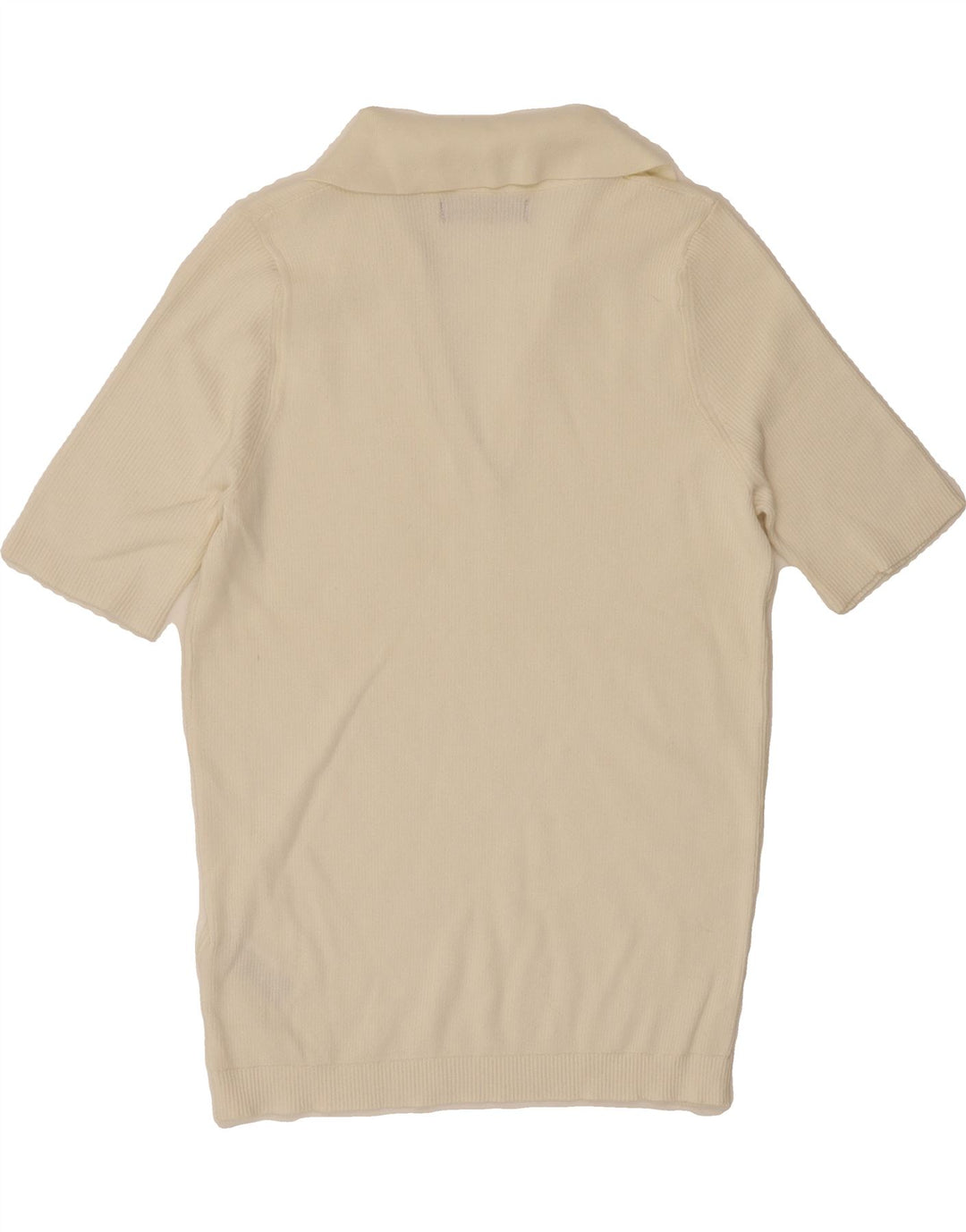 MARKS & SPENCER Womens Polo Neck Jumper Sweater UK 12 Medium Off White Vintage Marks & Spencer and Second-Hand Marks & Spencer from Messina Hembry 