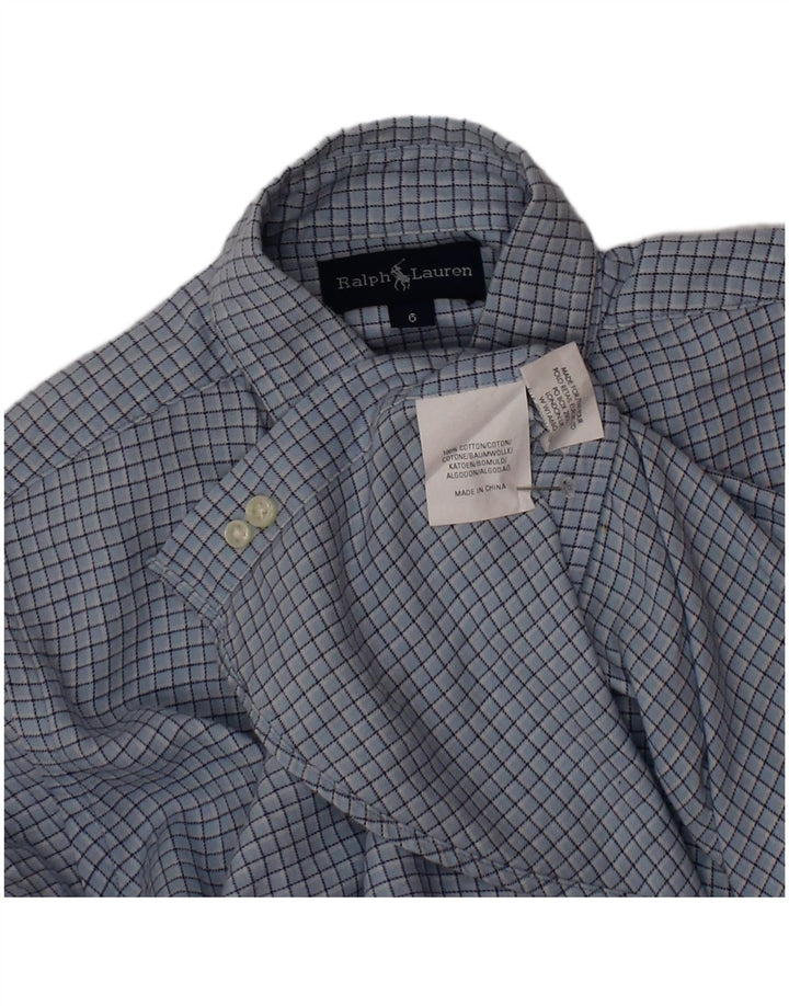 Ralph Lauren Jungenhemd, 5–6 Jahre, blaues Gingham-Baumwolle