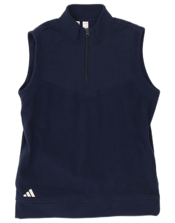 Adidas Jungen Fleecepullover mit Reißverschluss, ärmellos, 11–12 Jahre, Marineblau