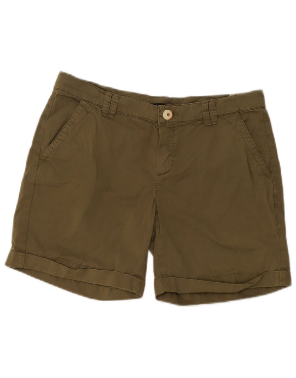 Massimo Dutti Damen-Chinoshorts mit lässiger Passform, EU 38, Größe S, W28, Khaki, Baumwolle