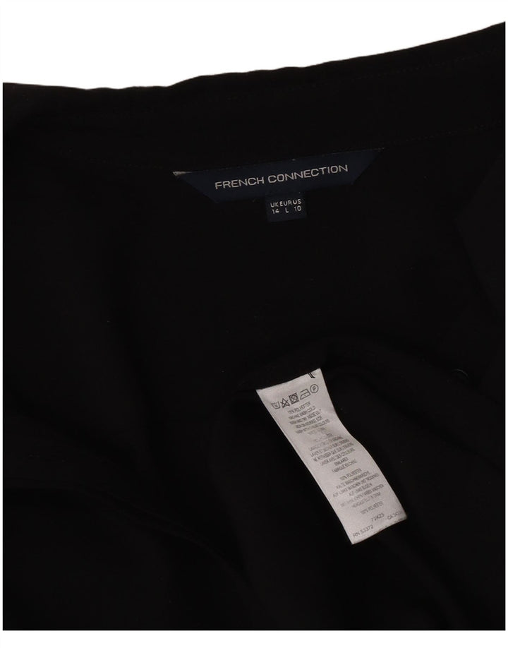 French Connection Damen-Hemdbluse mit lockerer Passform, UK 14, Größe L, Schwarz, Polyester