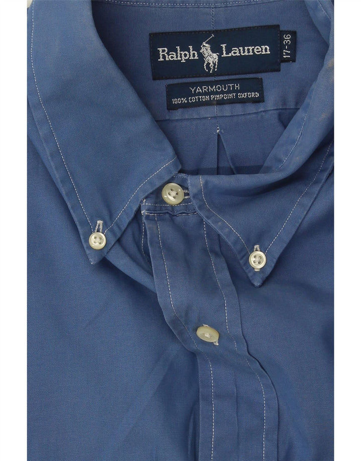 RALPH LAUREN Herren Yarmouth Loose Fit Hemd Größe 17 XL Blaue Baumwolle