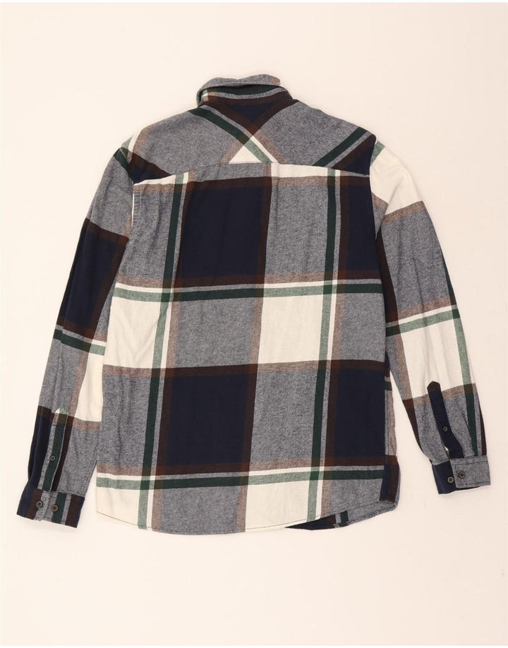 JACK & JONES Mens Flannel Shirt Medium Navy Blue Check Cotton Vintage Jack & Jones and Second-Hand Jack & Jones from Messina Hembry 