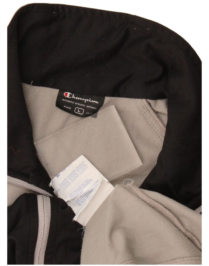 Champion Herren-Trainingsanzug-Top-Jacke, großes graues Polyester