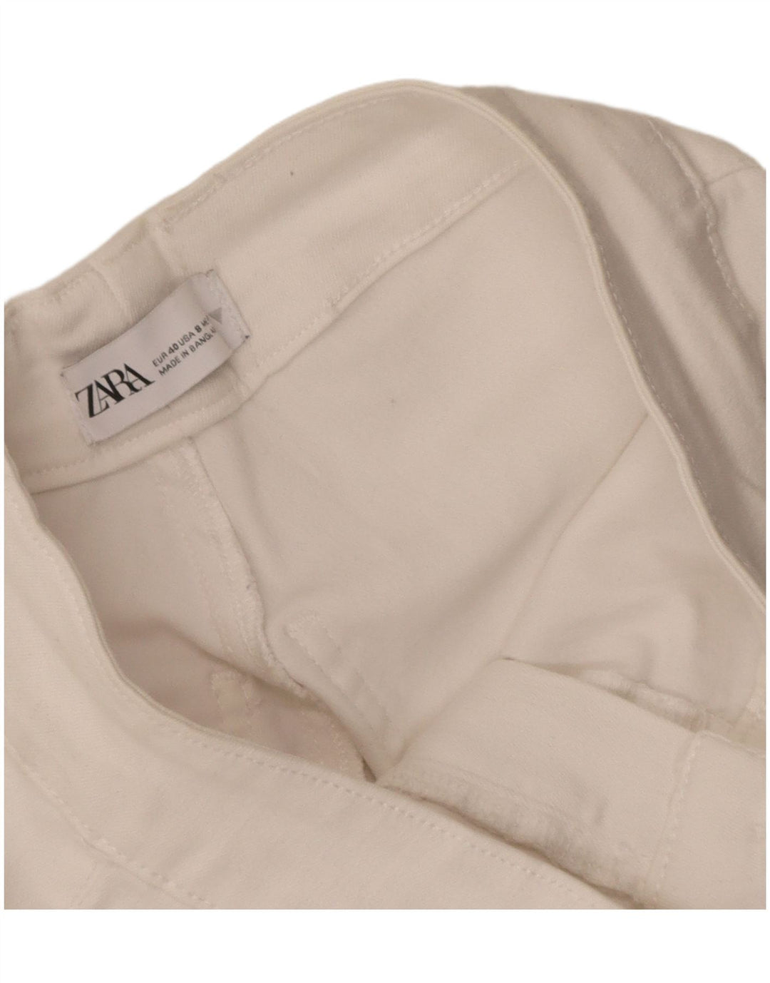 Zara Damen Schlagjeans EU 40 Mittel W30 L31 Weiß