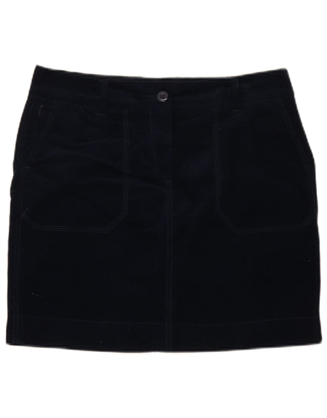 MARKS & SPENCER Womens Velvet Mini Skirt UK 12 Medium W32  Navy Blue