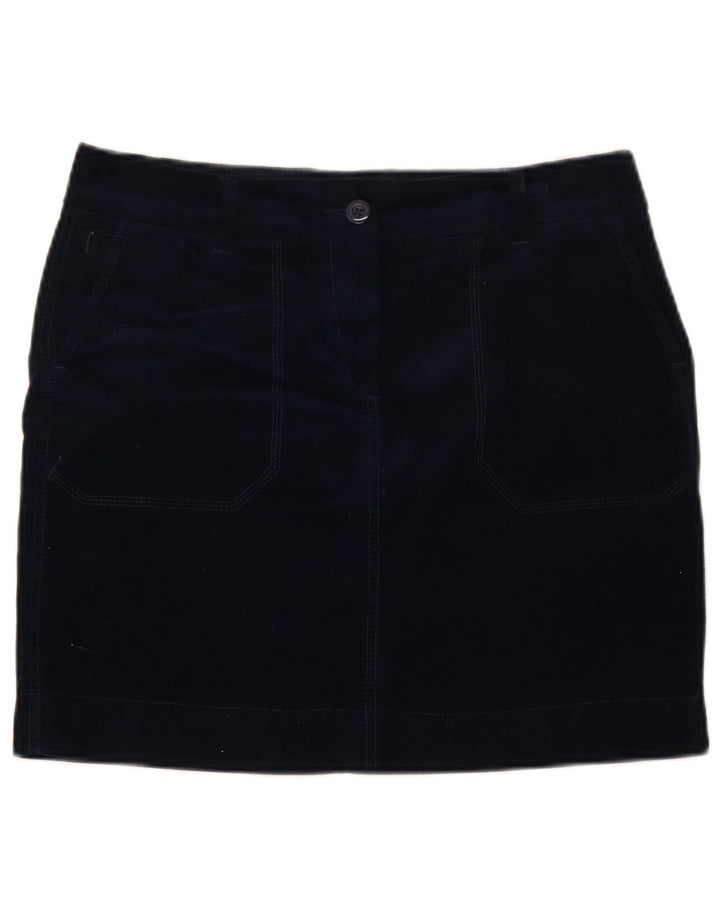 MARKS & SPENCER Womens Velvet Mini Skirt UK 12 Medium W32  Navy Blue