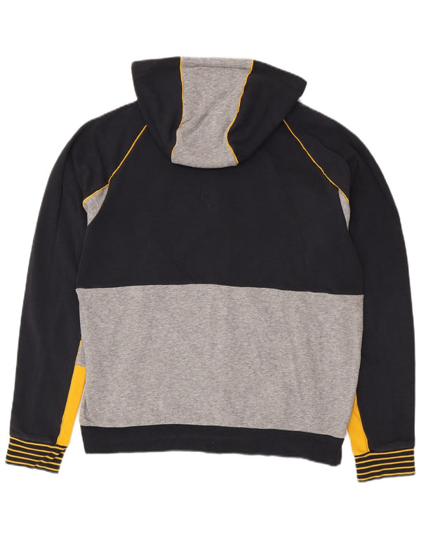 HUGO BOSS Mens Regular Fit Zip Hoodie Sweater Large Navy Blue Colourblock