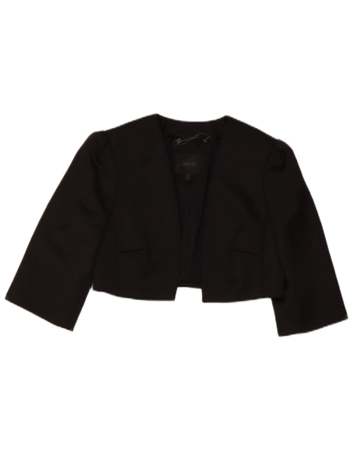 Coast Damen-Bolerojacke mit 3/4-Ärmeln, Größe S, Schwarz, Polyester